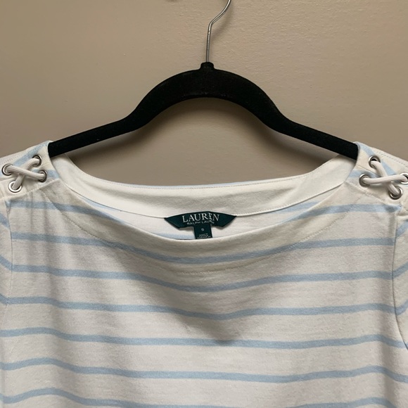 Lauren Ralph Lauren Cotton Stripe 3/4 Sleeve - Picture 2 of 6